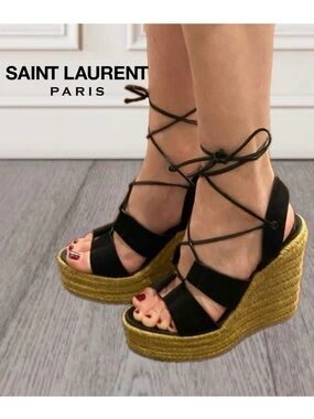 NEW IN BOX AUTHENTIC YSL LACE UP ESPADRILLES